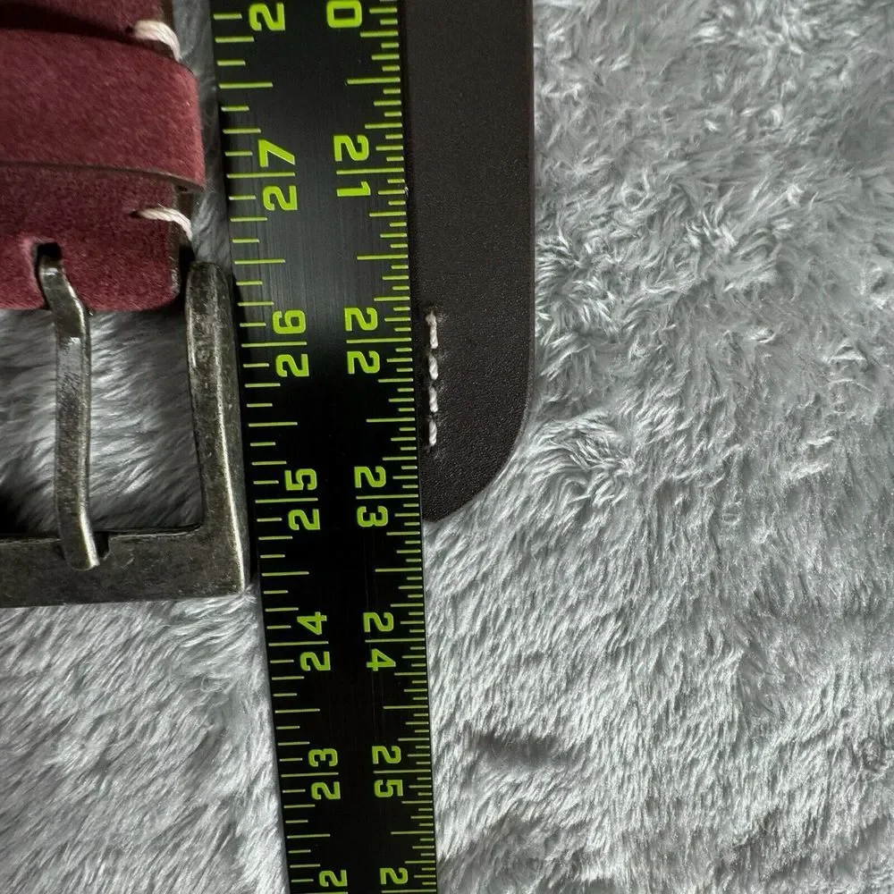 ROBERT GRAHAM Belt Mens‎ 40 Burgundy Suede Silvertone Buckle Wine